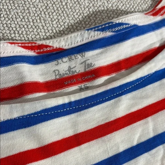 J. Crew Red, White, and Blue Striped Long Sleeve Tee - Picture 2 of 2